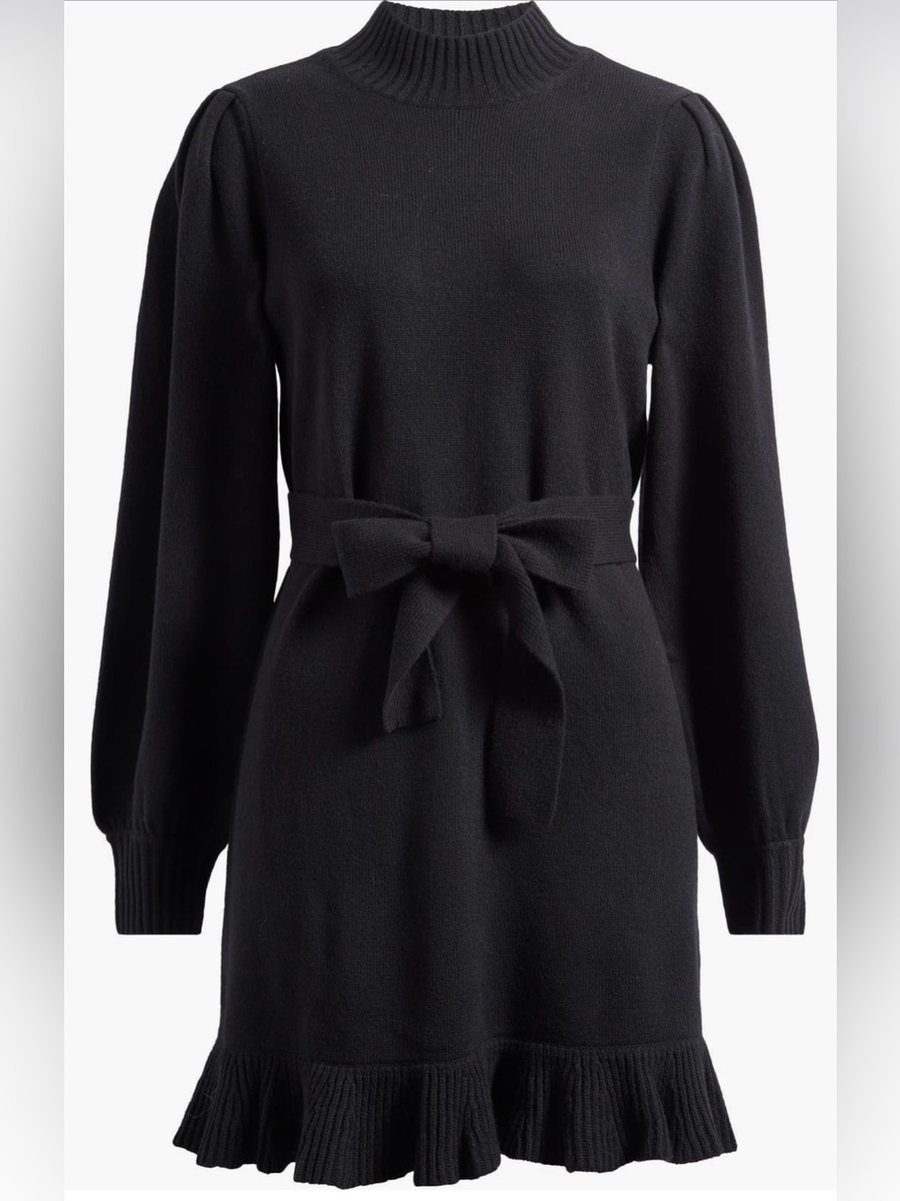 EUC Paige Julita Long Sleeve Wool Sweater Dress in Black size L - Picture 3 of 12